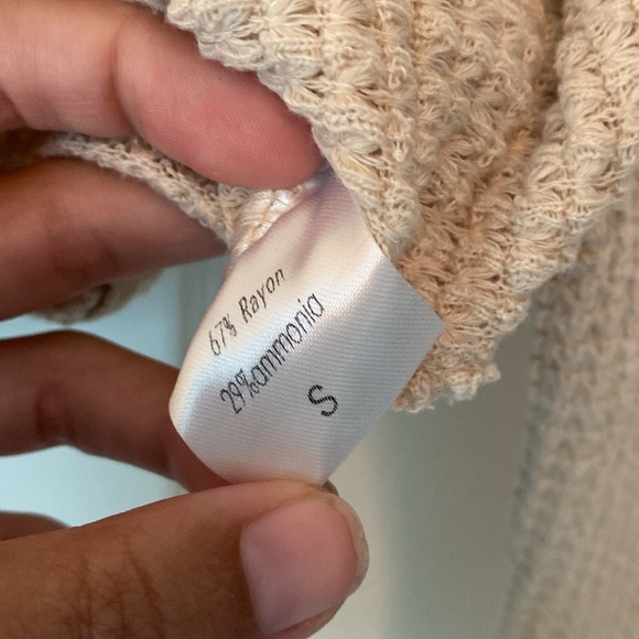 Unbranded Square Neck Long Sleeve Knit Crop Top - Picture 2 of 3